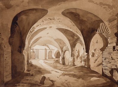 The Ambulatory Leading to the Amphitheatre at Pozzuoli, with Additions by Prince Alfonso Maria di Borbone, 19th October 1852 by Achille Vianelli